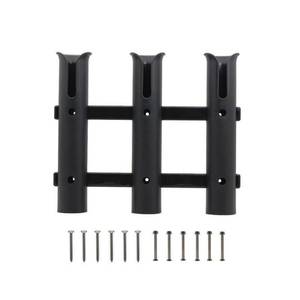 lot 5270 image: Fishing Rod Holders Racks Bracket,3 Tube Fishing Rod Holders Racks Wall Mounted Rod Holder Portable Fishing Pole Holders for Boats , Garage, Cooler, Trailer (Black)