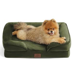 lot 5281 image: Bedsure Orthopedic Dog Beds for Small Dogs - Washable Small Dog Cat Bed Waterproof, Comfort Pet Couch Sofa with Washable Removable Cover, Pets Bed with Nonskid Bottom, Moss Green, 24