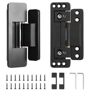 lot 6147 image: HBL 4 Pack Hidden Door Hinges, Ultra-Thin Adjustable Concealed Hinges for Secret Doors, Pantries & Closets, Heavy Duty Invisible Design