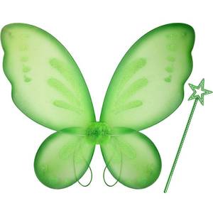 lot 6152 image: Sratte Fairy Princess Butterfly Wings Girls Kids Butterfly Costumes Set Star Wands Adults Christmas Birthday Party(Green)