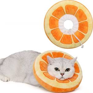 lot 6162 image: ANWA Adjustable Cat Cone Collar Soft, Cute Cat Donut Collar After Surgery, Kitten Recovery Cones to Stop Licking