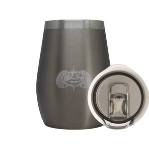 lot 6172 image: Toadfish Non-tipping 10oz Double Wall Insulated Stainless Steel Stemless Travel Wine Tumbler wEasy Slide Lid - Graphite