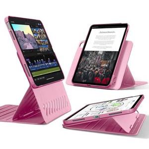 lot 6175 image: ESR for iPad A16 Case, iPad 11th10th Generation Case (20252022), Removable Magnetic Cover, Adjustable PortraitLandscape Stand with Raised Screen View, 9 Standing Angles, Pink