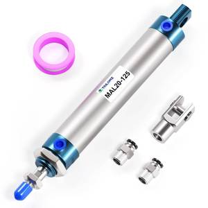 lot 6191 image: TAILONZ PNEUMATIC 25mm Bore 125mm Stroke Air Cylinder Double Action with Y Connector and 2Pcs 6mm Fitting MAL25x125
