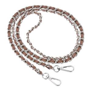 lot 6213 image: PATIKIL 47 Purse Chain Strap, DIY Bag Chain Strap Replacement Crossbody Bag Straps Clutch Chain Strap Handbag Handles Replacement Straps, Brown & Silver