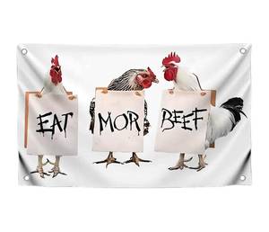 lot 6222 image: 3x5 Ft Eat More Beef Polyester Flag with 4 Grommets - College Dorm Single Sided Flags for Guys and Girl - Flag in Your Room or Office - Funny School Tapestry - Fun Flags for Room or Gym Decor for Men