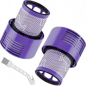 lot 6223 image: A2 Pack Replacement Filters for V10 CycloneAnimalAbsolute, V10 Total CleanMotorhead, SV12SV27, Compatible with Part 969082-01�� 1 Clean Brush��