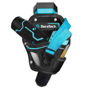 lot 6230 image: DuraTech Drill Holster with Quick Release Buckle, Impact Driver Holster with Side Bit Pocket, Drill Holder with Holder Strap, Fits Most Belts for Electric Drills, DIY & Jobsite Use