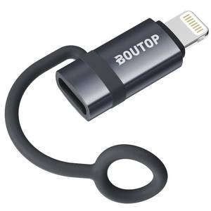 lot 6231 image: BOUTOP MFi Certified USB C to Lightning Adapter, Type C to Lightning Adapter Support 36W PD Fast Charging Compatible with iPhone iPad Dark Gray