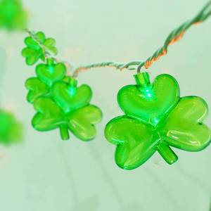lot 6239 image: LED Shamrock String Lights Outdoor, 8.5Ft St. Patricks Day Decorations Lights with 10 Green Clover Light, Plug in Shamrock Fairy Light for Indoor Outdoor St. Patricks Day Party Irish Window Garden