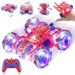 lot 6262 image: Punieayi Gesture Sensing Remote Control Car, 2.4Ghz RC Cars with Wholebody Light & Headlight, Hand Controlled Double Sided Rechargeable RC Stunt Car Toys for Boys 4-6 5-7 8-13