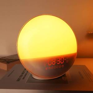 lot 6274 image: Sunrise Alarm Clock for Heavy Sleepers, Wake Up Light with SunriseSunset Simulation, Dual Alarms & Natural Sounds, Snooze & Sleep Aid, FM Radio, 7 Colors Night Light for Bedroom, Ideal for Gift