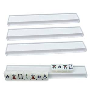lot 6275 image: Riamch 4 Pack Mahjong Racks, Mahjong Tile Holder Without Pusher, American Mah Jong Tile Rack, White