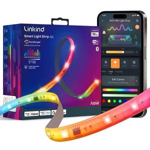 lot 6300 image: Linkind LED Strip Lights RGB 10ft, Smart Light Strip Work with Alexa and Google Home, App Control Music Sync Segmented Color Changing Led Lights for Bedroom Kitchen