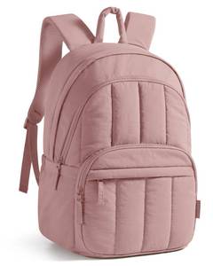 lot 6304 image: BAGSMART Womens Backpack Travel Laptop Backpack for Women, Quilted College Laptop Bookbag, Work Back Pack for Women, Cute Computer Water-Resistant Casual Daypack, Puffer Dark Pink