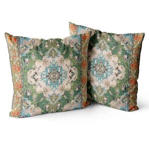 lot 6363 image: Snycler Boho Throw Pillow Covers 26x26 inch Set of 2 Boho Rug Carpet Double Sided Pattern Cotton Soft Pillow Case Cushion Cover Pillowcase for Couch Sofa Bed Decorative (Green)