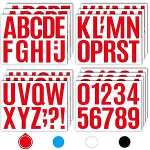 lot 6365 image: Seloom 13 Sheets Alphabet Stickers,4 Inch Large Vinyl Letter Number Stickers Self Adhesive,Waterproof Numbers Alphabet Letters Labels for DIY Crafts,Mailbox,Notebook,Door,Water Bottles,Car(Red)