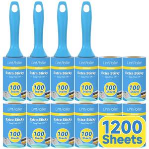 lot 6366 image: Swihauk 1200 Sheets Extra Sticky Lint Rollers for Pet Hair, Easy Spiral Tear Lint Roller for Clothes with Ergonomic Handle, Multipurpose Lint Remover for Furniture, Carpet, Car Seat