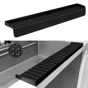 lot 6369 image: Silicone Sink Edge Protectors - Multifunction Accessories, Splash Guard & Draining Mat for Kitchen, Bathroom Sink, Steel, Granite, Quartz Countertops (Black, 4  30in)