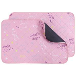 lot 6375 image: IEUUMLER Washable Pee Pads for Dogs, 2 Pack Non-Slip & Waterproof Pack Whelping Pad, Reusable Washable Puppy Potty Training Pad with Fast Absorbent for Playpen EU007 (Pink Dinosaur, 24X18-2pcs)