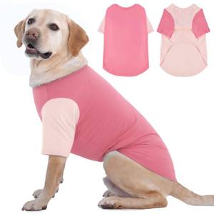 lot 6384 image: IKIPUKO 2 Pack Shirts for Large Dogs 4XL - Lightweight Breathable Dog Clothes, Prevent Overheating Summer Cool Tees for Travel, Hiking, Beach, Lounge Wear, Sleeping, Pink