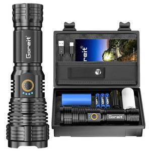 lot 6386 image: Flashlights LED High Lumens Rechargeable, Goreit 20,000 Lumens XHP70.2 Super Bright Flashlight, Flash Light Battery Powered, Powerful Handheld Flashlight with holster for Emergency Camping Hiking Gift