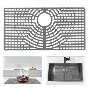 lot 6390 image: Snuggery Silicone Sink Protector 30x16 Rear Drain Hole, Heat Resistant Non-slip Dishwasher Suitable, Large Sink Mat for Bottom of Farmhouse Kitchen Stainless Steel Sinks
