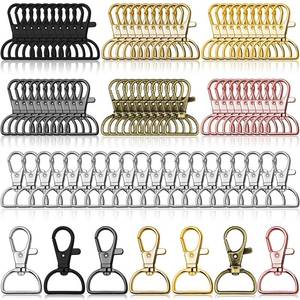 lot 6404 image: Swivel Clasp Hooks, Anezus 80Pcs Key Chain Clip Hooks, D Ring Clip Lanyard Hardware for Keychain Making, Lanyard Making, Purse Hardware, DIY Craft (34�� Inside Width)