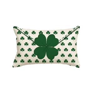 lot 6413 image: AVOIN colorlife Clover Envelope St Patricks Day White Throw Pillow Cover, 12 x 20 Inch Shamrock Cushion Case Decoration for Sofa Couch