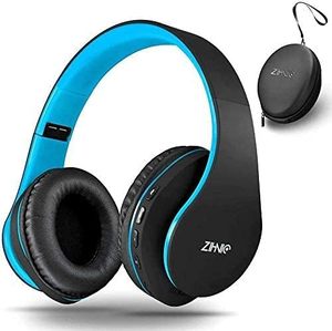 lot 6421 image: ZIHNIC Bluetooth Headphones Over-Ear, Foldable Wireless and Wired Stereo Headset Micro SDTF, FM for Cell Phone,PC,Soft Earmuffs &Light Weight for Prolonged Wearing (BlackBlue)
