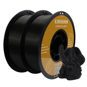 lot 11438 image: Kingroon PLA 3D Printer Filament, Dimensional Accuracy - 0.02 mm, 1 kg Spool(2.2lbs), 1.75mm,2KG BlackBlack