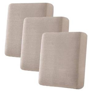 lot 11450 image: H.VERSAILTEX Super Stretch Individual Seat CushionCouch Slipcover Sets Thick Jacquard Textured Twill Fabric (3 Piece Sofa Covers, Sand)