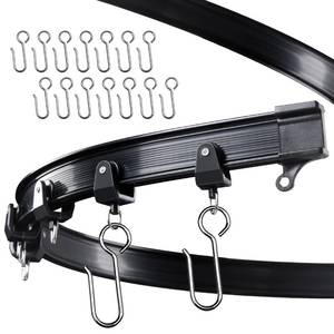lot 11454 image: UrbanRed Flexible Bendable Ceiling Curtain Track, 16.4FT (5m), Mount for Rail with Curtain Tracks System, Room Divider, Curtains Rod, RV Ceiling Track for Curtains, Black
