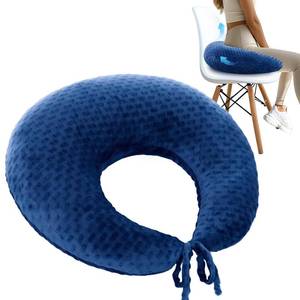 lot 11455 image: RoamReady BBL Pillow After Surgery for Butt Sleeping Sitting, Driving Donut Hemorrhoid Pillow, Seat Support Hip Cushion, Cotton BBL Post Surgery Recovery Must Haves (Dark Blue)