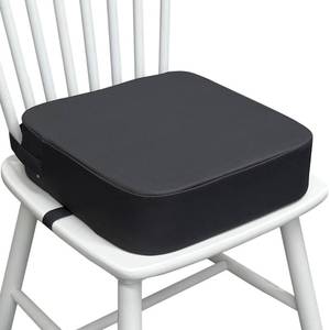 lot 11457 image: Toddler Booster Seat for Kitchen Chair, 3.5 Oxford Foam Cushion, Non-Slip Base, Adjustable Straps, Portable Dining Booster for Self-Feeding Toddlers at Home or on The Go (Dark Grey)