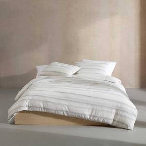 lot 11464 image: Calvin Klein - Queen Duvet Cover Set, Luxuriously Soft Bedding with Matching Shams, Striped Room Essentials (Strie Stripe Off White, Queen)
