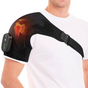 lot 11490 image: YUANBO Cordless Heated Shoulder Massager, Portable Shoulder Brace Heating Pad with 3 Heat & Vibration Heated Shoulder Wrap Brace for Men Women