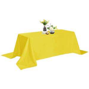 lot 11572 image: 90x156 Yellow Tablecloth - Stain and Wrinkle Resistant Washable Polyester Table Cloth, Decorative Table Cloth for Dining Table, Buffet Parties and Wedding, Yellow