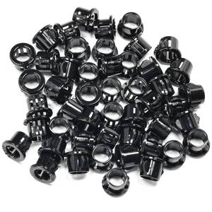 lot 12131 image: BOPOREAE 50 pcs Black Snap Bushing 38 (11 mm) Mounting Diameter, Plastic Cable Hole Grommets for Wiring, Round Nylon Snap in Locking Electrical Wire Cord Hose Tubing Bushings Grommets Protectors