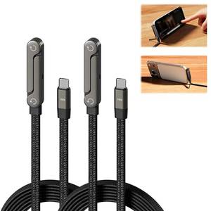 lot 12212 image: CBDYWVR 2-in-1 Invisible Stand Charging Cable, Multi Charger Cord with Type C Multi-Angle Adjustable Stand, 240W Fast Charging Cable 5 FT, for Smartphones,Tablets,Laptops,and Gaming Devices