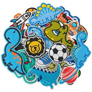 lot 12230 image: TXSN Iron on Patches for Boys, Assorted Embroidered Iron onSew on Decorative Applique Patches for Kids Clothing, Pants, Backpacks, Hats, Jeans