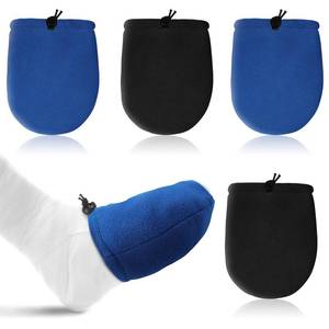lot 12238 image: Jiuguva Cast Toe Socks for Women Men 4 Pack Cast Toe Cover Nonslip Protector to Keep Warm, Fits Ankle, Leg and Foot(Dark Blue, Black)