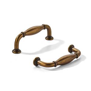 lot 12290 image: khtumeware 2 Pack 3inch(76mm) Hole Center Antique Brass Cabinet Pulls Solid Heavy-Duty Tradition Handles Hardware for Bathroom Dressers Pull cabinets wardrobes Closet Doors