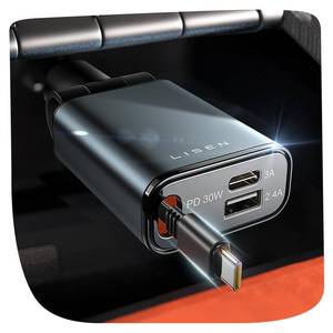 lot 12291 image: LISEN Retractable Car Charger USB C Upgraded Smart Charging Cable Cigarette Lighter Adapter Car Charger USB C Fast Charge, Car Accessories for iPhone 17 Pro Max 17e 16, Samsung Galaxy S26 S25, Pixel
