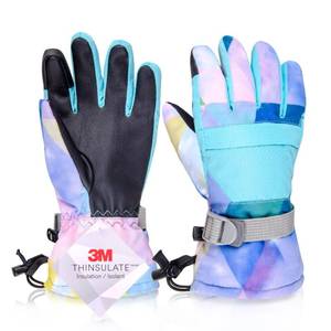 lot 12295 image: Azarxis Kids Snow Ski Gloves, Children Winter Waterproof Windproof Warm Touchscreen Snowboard Gloves for Boys & Girls (Light Blue, XS (Fit Kids 7-9 Years))