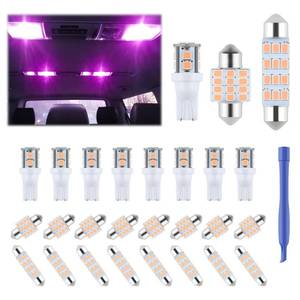 lot 12296 image: iFunyLED 24 Pieces Dome Light LED Car Interior Bulb Kit Set 194 T10 DE3175 578 31mm 42mm Bulbs Interior Replacement Lights for Car Map License Plate Door Side Marker Cornering Trunk Light - Purple