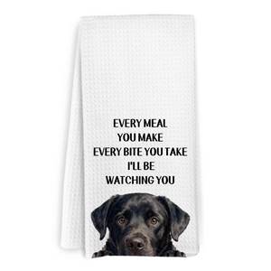 lot 12396 image: KFXHANGD Funny Black Lab Labrador Retriever Dog Kitchen Towels, Labrador Retriever Gifts for Women Men, Every Meal You Make Dogs Dish Towels, Black Lab Dogs Hand Tea Towel for Bathroom Kitchen, 16x24( Small Damage)