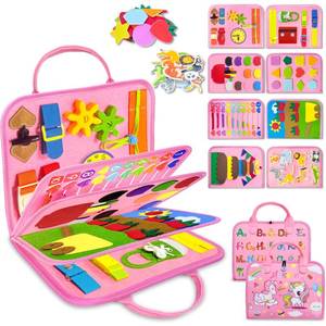 lot 12405 image: Exorany Busy Board Montessori Toys for Toddler Girl Birthday Gifts, Busy Book Sensory Learning Toys for Toddlers, Toddler Girl Airplane Car Travel Toy Educational Activities