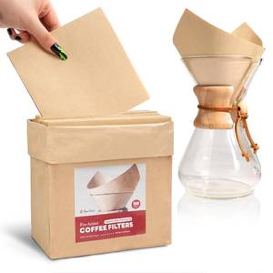lot 12411 image: Brew Choice 100ct Pre-folded Unbleached Cone Coffee Filters, Upgraded 30% Thicker Natural Paper for Pure Taste, Compatible with Chemex Pour-Over Coffee Makers