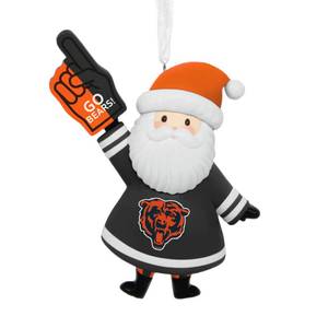 lot 12430 image: Hallmark NFL Chicago Bears Santa Fan Christmas Ornament, Gifts for Sports Fans